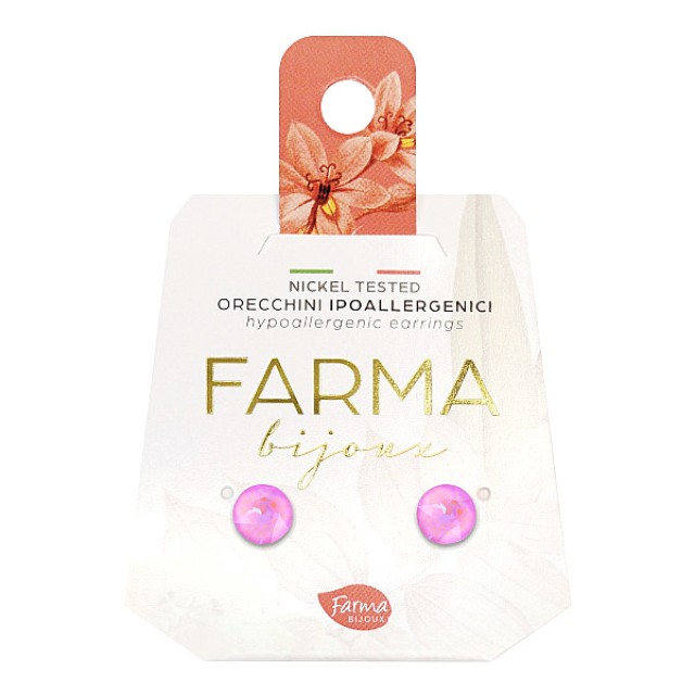 Farma Bijoux Υποαλλεγικά Σκουλαρίκια Κρύσταλλα Φούξια 6.2mm