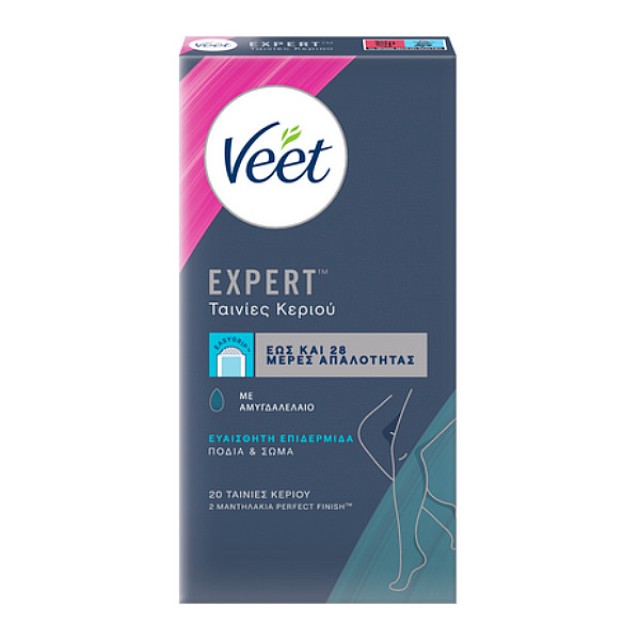 Veet Expert Wax Strips Legs and Body Sensitive 20 τεμάχια