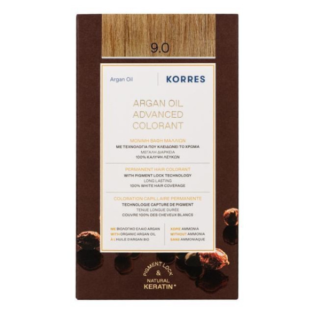 Korres Argan Oil Advanced Colorant 9.0 Very Light Blonde