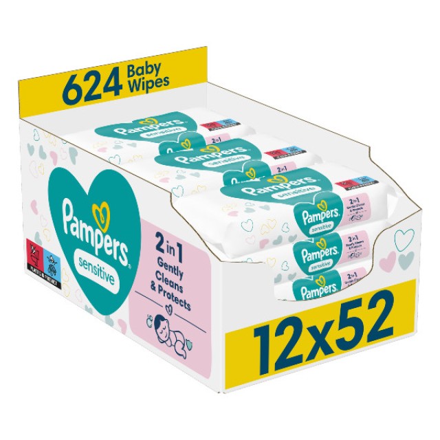 Pampers Sensitive Wipes 624 τεμάχια