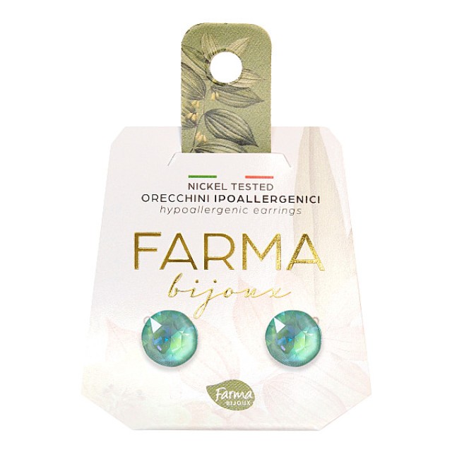Farma Bijoux Υποαλλεγικά Σκουλαρίκια Κρύσταλλα Ανοιχτό Γαλάζιο 8.3mm
