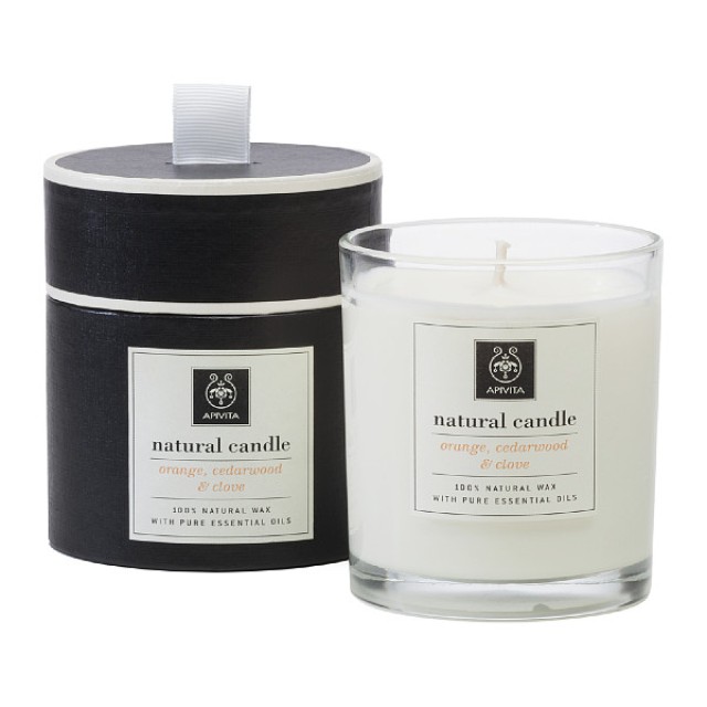 Apivita Natural Candle Orange, Cedarwood and Clove 235g