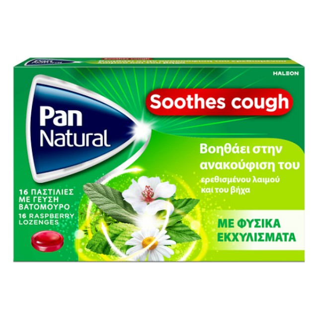PanNatural Cough Pastilies γεύση Βατόμουρο 16 τεμάχια