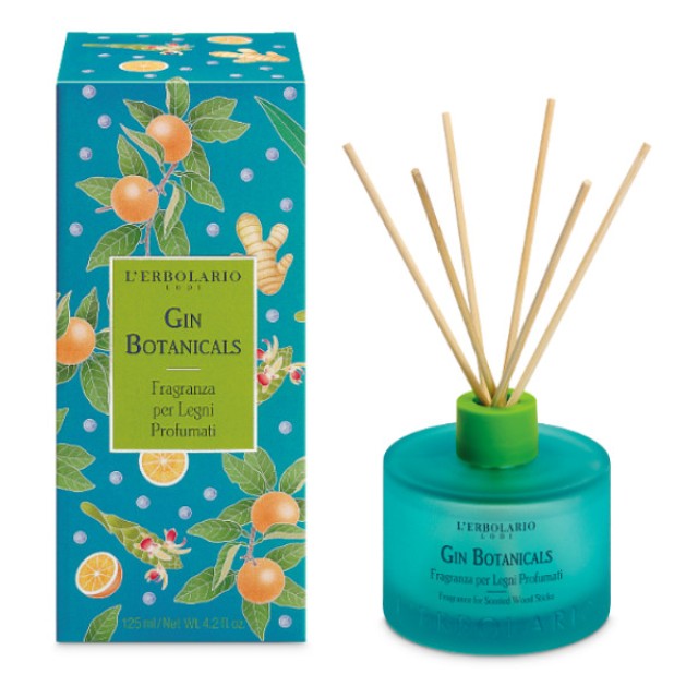 L'Erbolario Gin Botanicals Fragrance for Scented Wood Sticks 125ml