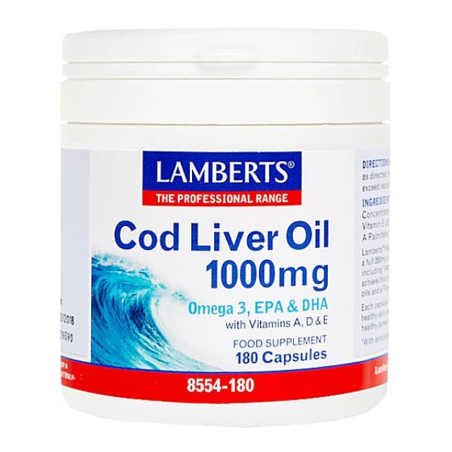 Lamberts Cod Liver Oil 1000mg 180 κάψουλες