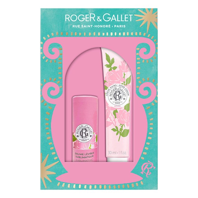 Roger & Gallet Rose Hand Cream 30ml & Sublimating Lip Balm 3.5g
