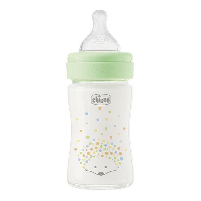 Chicco Perfect Easy Glass Baby Bottle 0m+ Hedgehog 150ml