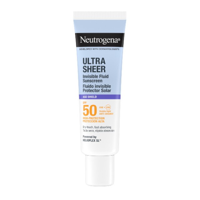 Neutrogena Ultra Sheer Sunscreen Invisible Fluid Age Shield SPF50 50ml