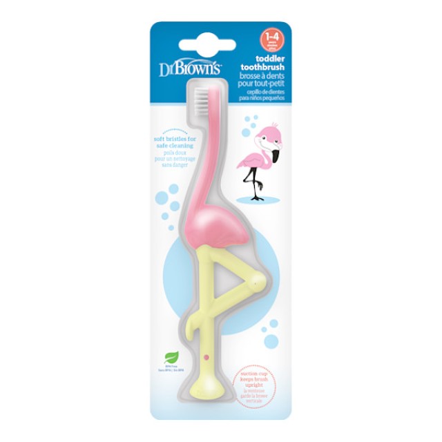 Dr. Brown's Toddler Toothbrush 1-4y Flamingo 1 τεμάχιο
