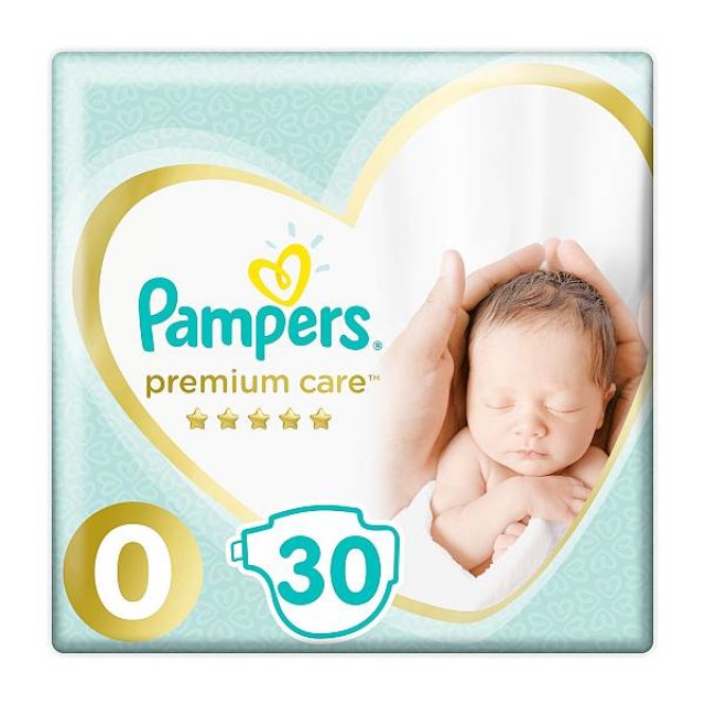 Pampers Premium Care No. 0 (0-3 Kg) 30 τεμάχια