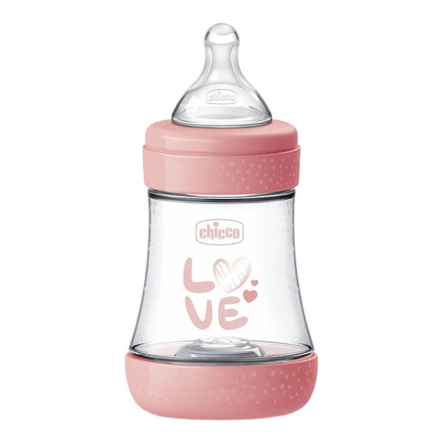 Chicco Perfect 5 Plastic Baby Bottle 0m+ Pink 150ml