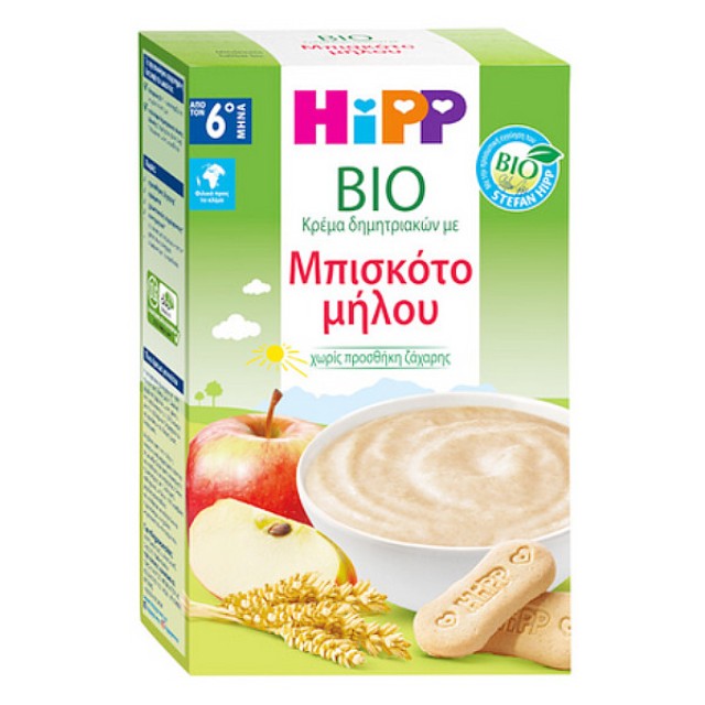 Hipp Βρεφική Κρέμα Μπισκότο Μήλου 6m+ 250g