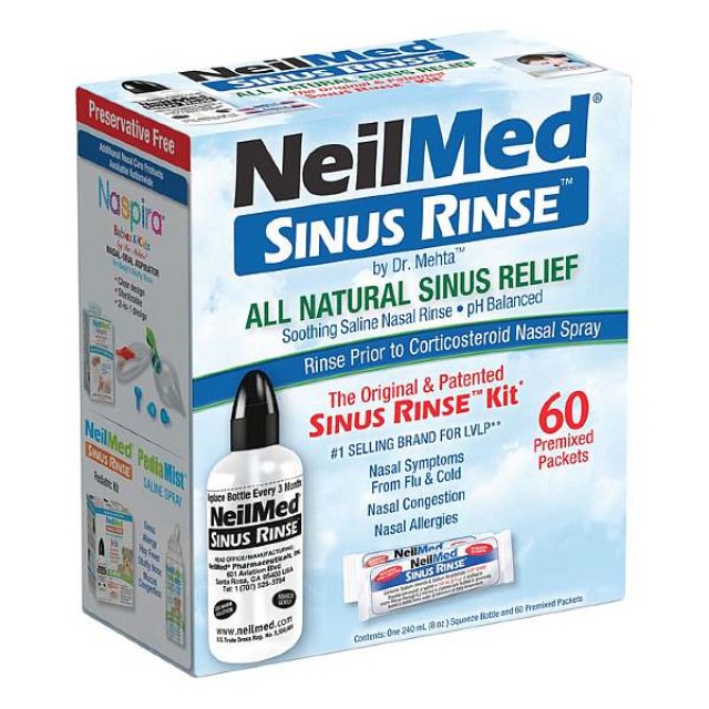 Neilmed Sinus Rinse Kit 240ml bottle and 60 sachets