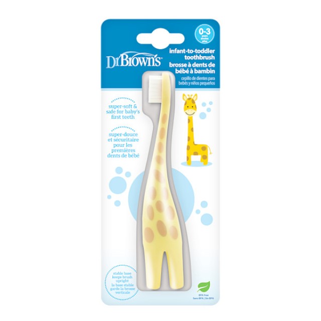 Dr. Brown's Infant to Toddler Toothbrush 0-3y Giraffe 1 τεμάχιο