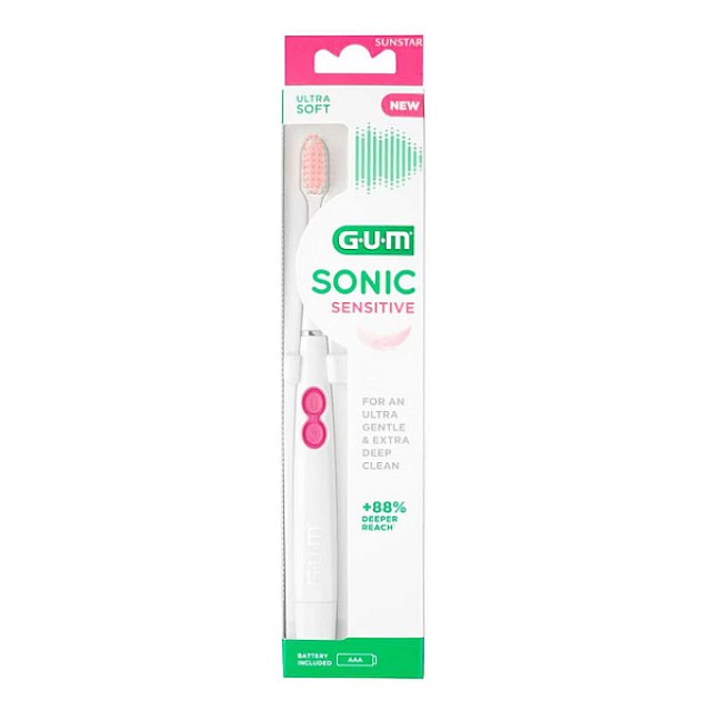 Gum Sonic Sensitive Ηλεκτρική Οδοντόβουρστα Ultra Soft White 1 τεμάχιο