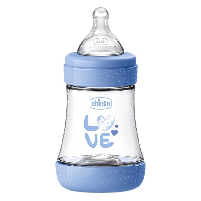 Chicco Perfect 5 Plastic Baby Bottle 0m+ Blue 150ml