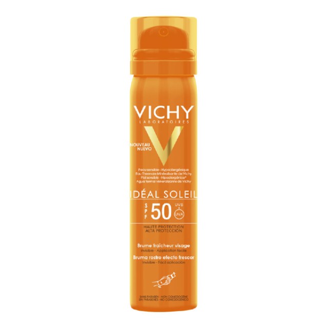 Vichy Ideal Soleil Δροσερό Mist Αντηλιακής Προστασίας Προσώπου SPF 50 75ml