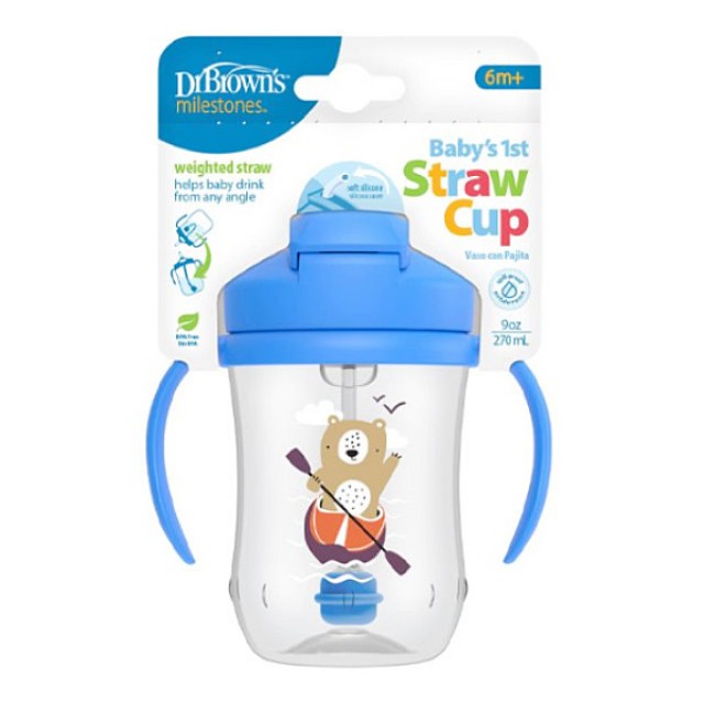 Dr. Brown's Baby's First Straw Cup Μπλε 270ml