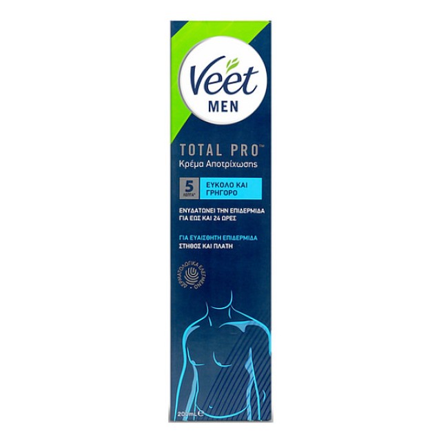 Veet Men Total Pro Depilation Cream Sensitive 200ml