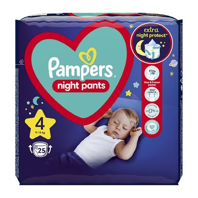 Pampers Night Pants No. 4 (9-15 Kg) 25 pieces