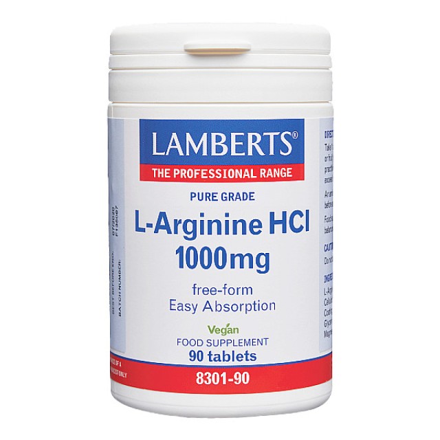 Lamberts L-Arginine HCI 1000mg 90 ταμπλέτες