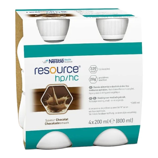 Nestle Resource HP/HC γεύση Σοκολάτα 4x200ml