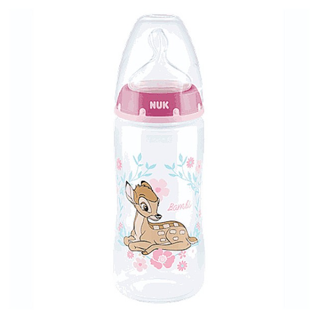 Nuk First Choice Plus Πλαστικό Μπιμπερό με Δείκτη Ελέγχου Θερμοκρασίας Disney Bambi 6-18m 300ml