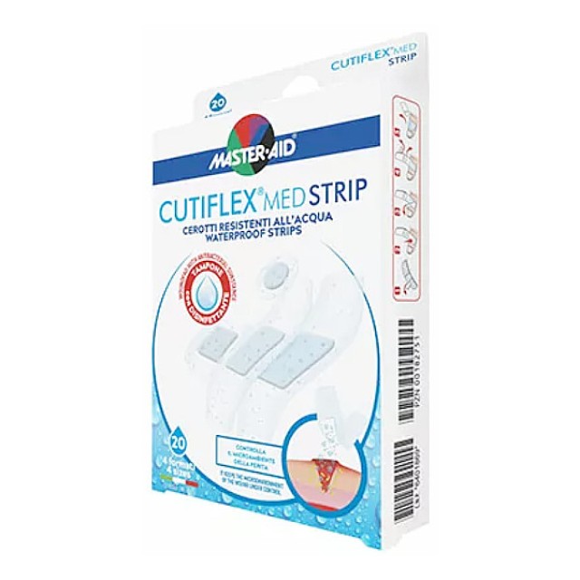 Master Aid Cutiflex Waterproof Strip 4 Sizes 20 pieces