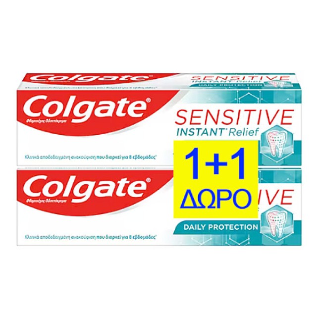 Colgate Sensitive Instant Relief Daily Protection Οδοντόπαστα 2x75ml