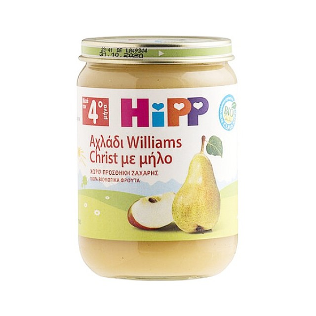 Hipp Βρεφική Φρουτόκρεμα Αχλάδι Williams Christ και Μήλο 4m+ 190g