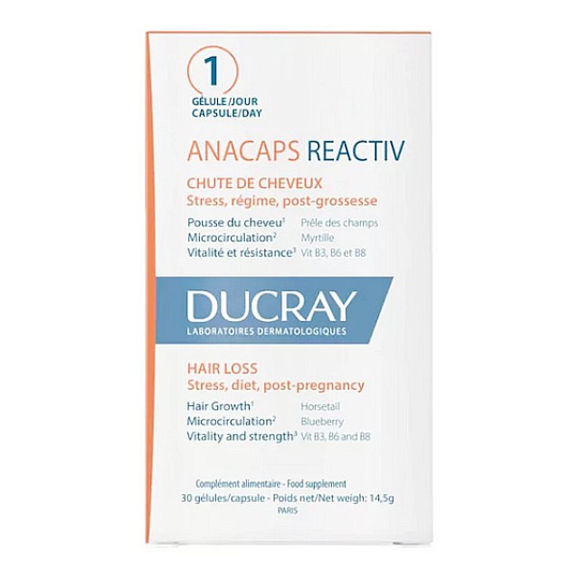 Ducray Anacaps Reactiv against Hair Loss Promo 30 capsules