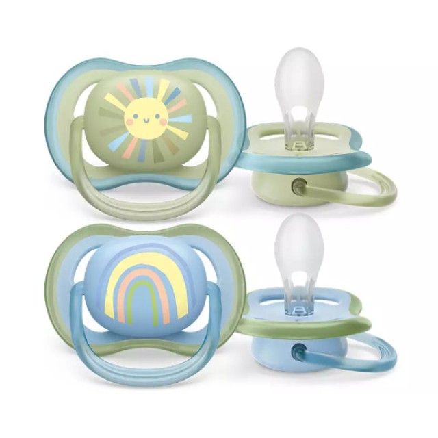 Philips Avent Ultra Air Orthodontic Pacifier Sun-Rainbow Blue 0-6m 2 pieces