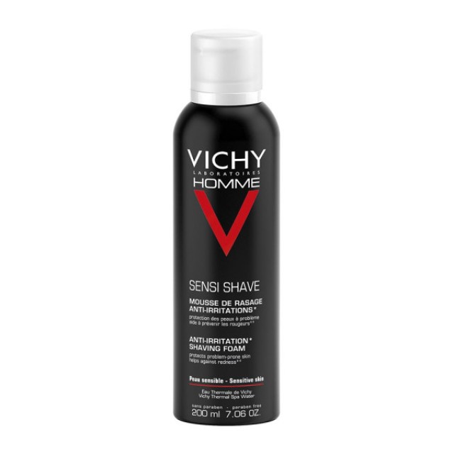 Vichy Homme Sensi Shave Αφρός Ξυρίσματος Κατά Των Ερεθισμών Για Ευαίσθητη Επιδερμίδα 200ml