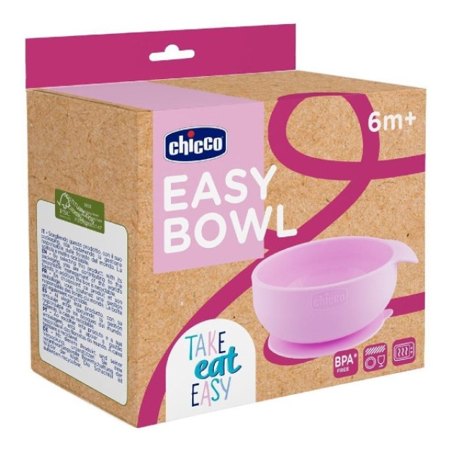 Chicco Easy Bowl Suction Bowl 6m+ Pink 1 τεμάχιο