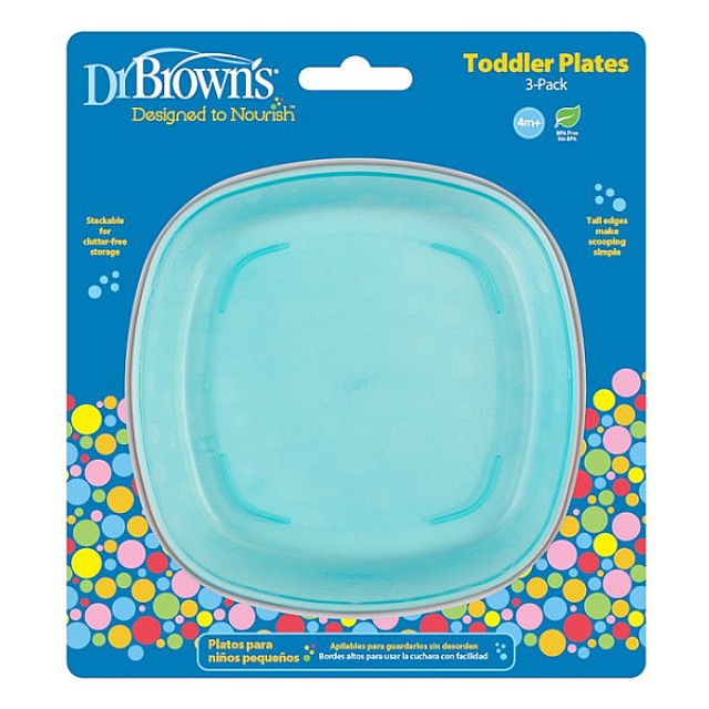 Dr. Brown's Toddler Plates Πιάτα Ρηχά 3 τεμάχια