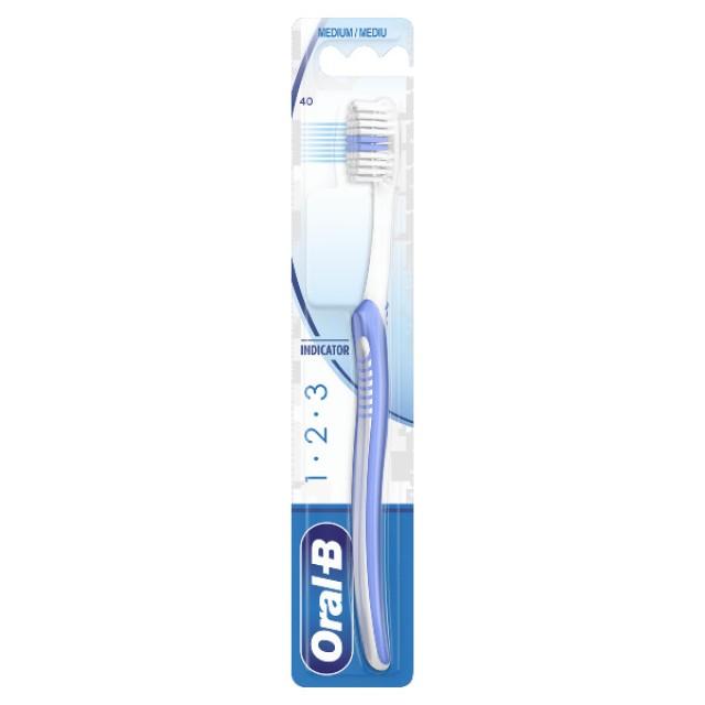 Oral-B 123 Indicator 40mm Toothbrush Medium 1 τεμάχιο