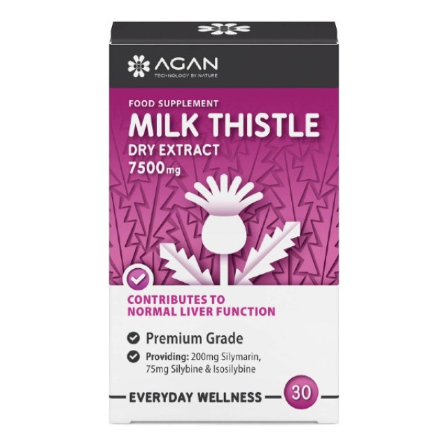 Agan Milk Thistle 7500mg 30 herbal capsules