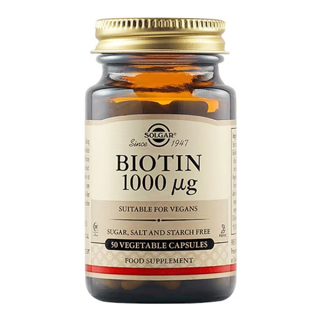 Solgar Biotin 1000μg 50 φυτοκάψουλες