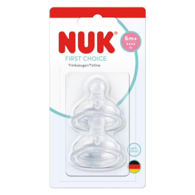 Nuk First Choice Silicone Nipple 6m+ XL 2 τεμάχια