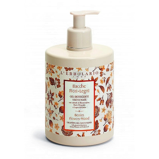 L'Erbolario Bacche Fiori Legni Cleansing Gel For Face & Hands 500ml