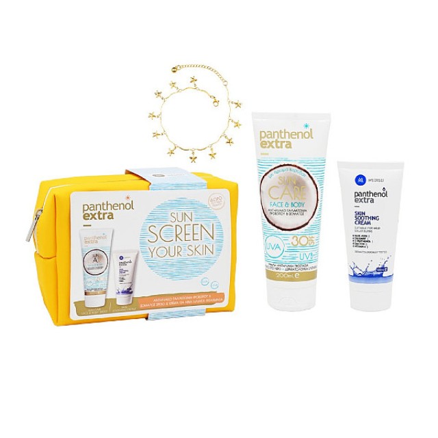 Panthenol Extra Set Sun Care Face & Body Milk SPF30 200ml & Skin Soothing Cream 100ml & Jewelry