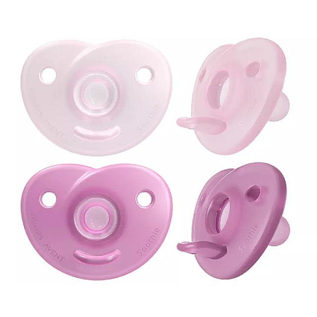 Philips Avent Soothie Ορθοδοντική Πιπίλα Ροζ-Μωβ 0-6m 2 τεμάχια