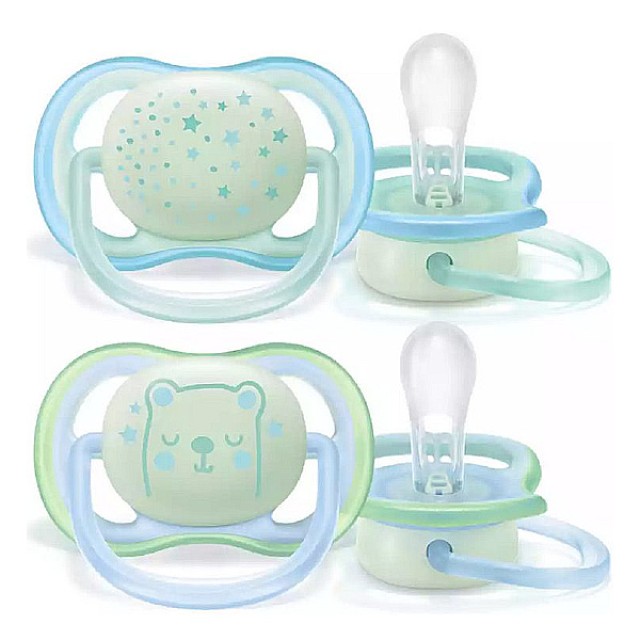 Philips Avent Ultra Air Night Ορθοδοντική Πιπίλα Μπλε-Πράσινο 0-6m 2 τεμάχια