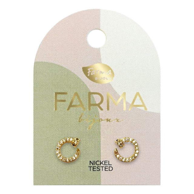 Farma Bijoux Earrings Nail with Zircon 11mm
