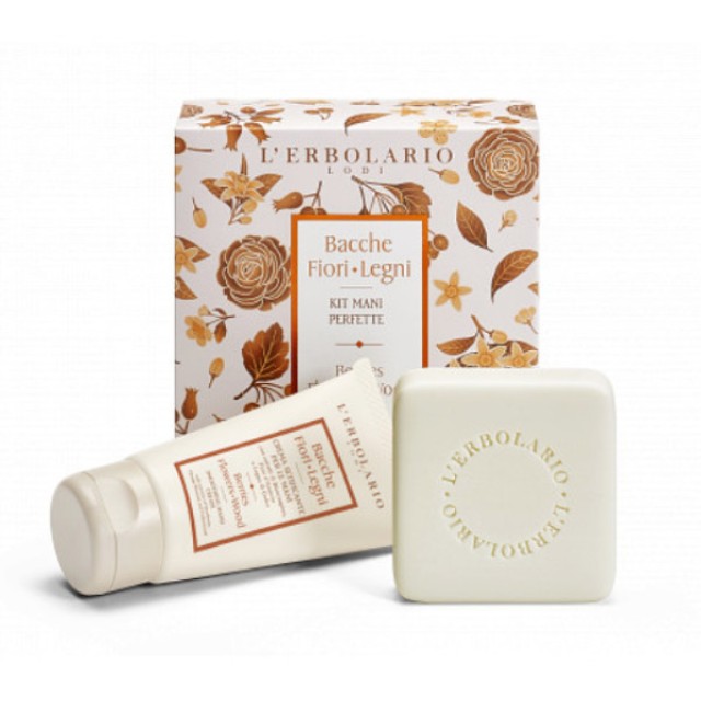 L'Erbolario Bacche Fiori Legni Kit Mani Hand Cream 75ml & Soap 100g