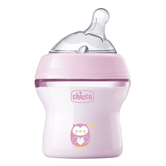 Chicco Natural Feeling Plastic Baby Bottle 0m+ Pink 150ml