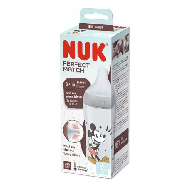 Nuk Perfect Match Mickey Mouse Πλαστικό Μπιμπερό 3m+ 260ml