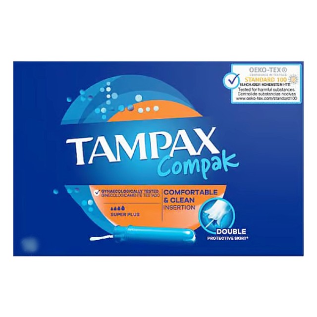 Tampax Compak Super Plus Ταμπόν Με Απλικατέρ 16 τεμάχια