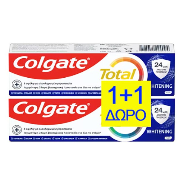 Colgate Total Whitening Οδοντόπαστα 2x75ml