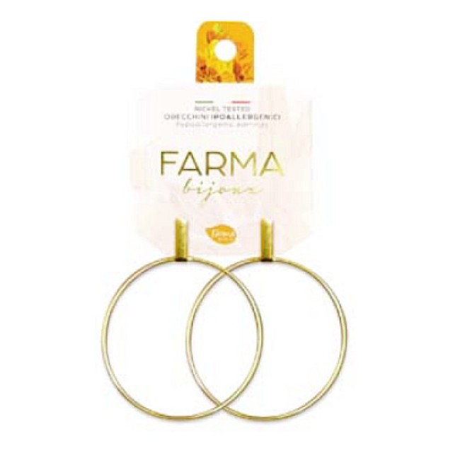 Farma Bijoux Υποαλλεγικά Σκουλαρίκια Λεπτοί Επιχρυσωμένοι Κρίκοι 40mm
